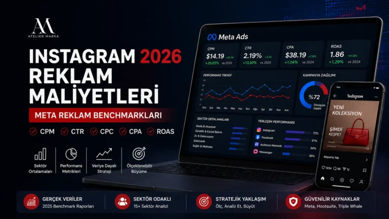 Instagram reklam maliyetleri 2026 ve Meta reklam benchmarkları için performans dashboardu