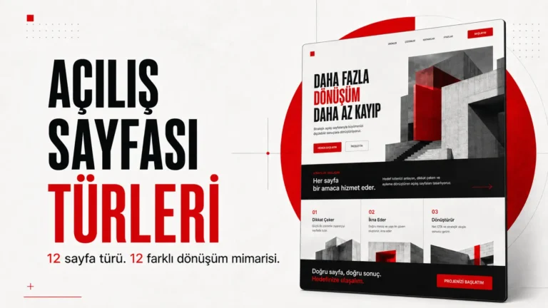 landing page türleri ve açılış sayfası türleri için dönüşüm mimarisi